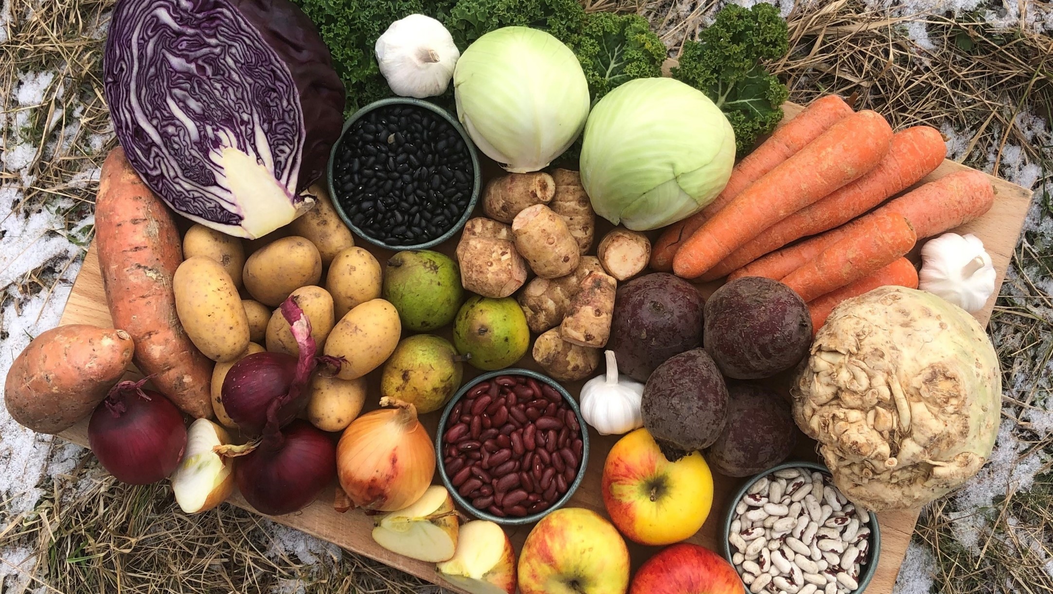 Bild på vintergrönsaker